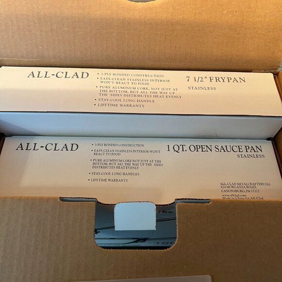 ALL-CLAD – Kitchen Helper Set – 1 Qt. Open Sauce Pan and 7 ½ “ Fry Pan - Picture 3 of 5